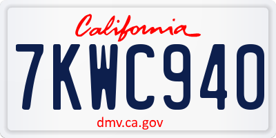 CA license plate 7KWC940