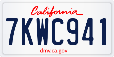 CA license plate 7KWC941