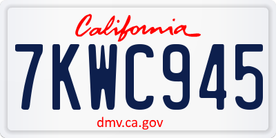 CA license plate 7KWC945