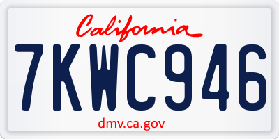 CA license plate 7KWC946