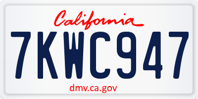 CA license plate 7KWC947
