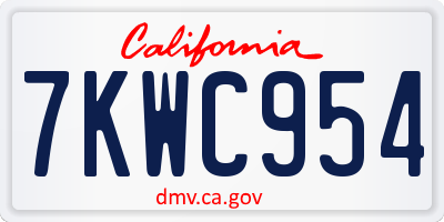 CA license plate 7KWC954