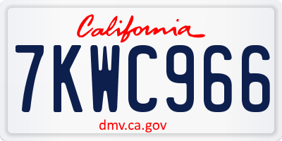 CA license plate 7KWC966