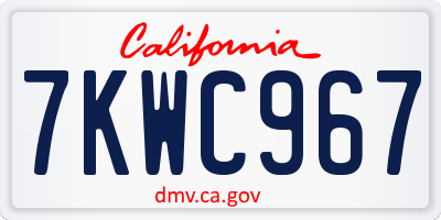 CA license plate 7KWC967