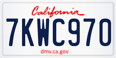 CA license plate 7KWC970