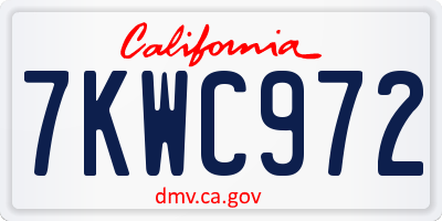 CA license plate 7KWC972
