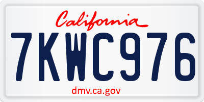CA license plate 7KWC976