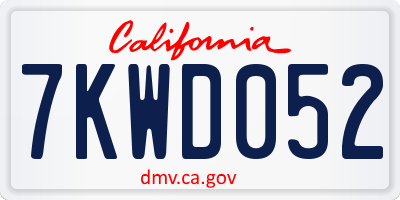 CA license plate 7KWD052