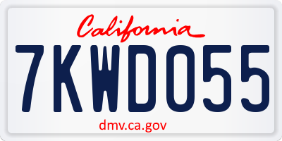 CA license plate 7KWD055