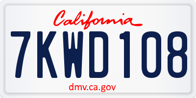 CA license plate 7KWD108