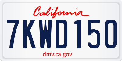 CA license plate 7KWD150