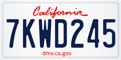 CA license plate 7KWD245