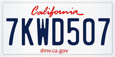 CA license plate 7KWD507