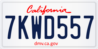 CA license plate 7KWD557