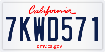 CA license plate 7KWD571
