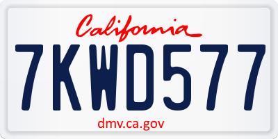 CA license plate 7KWD577