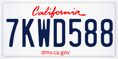 CA license plate 7KWD588