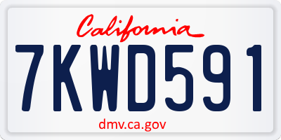 CA license plate 7KWD591