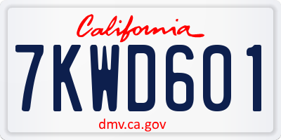 CA license plate 7KWD601