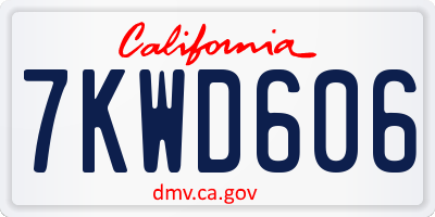 CA license plate 7KWD606