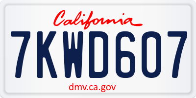 CA license plate 7KWD607