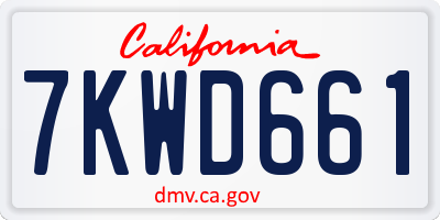 CA license plate 7KWD661