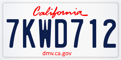 CA license plate 7KWD712