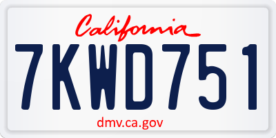 CA license plate 7KWD751