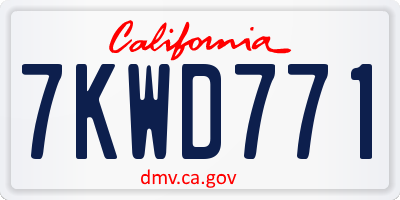 CA license plate 7KWD771