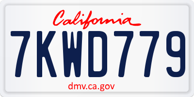 CA license plate 7KWD779