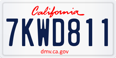CA license plate 7KWD811