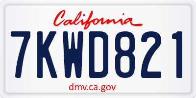 CA license plate 7KWD821