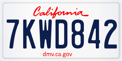CA license plate 7KWD842