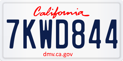 CA license plate 7KWD844