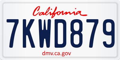 CA license plate 7KWD879