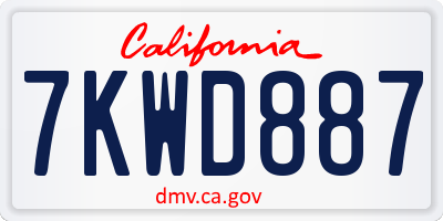 CA license plate 7KWD887