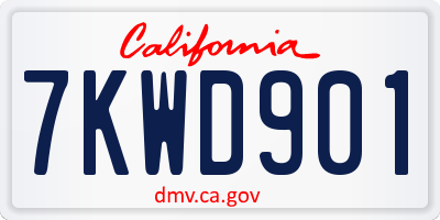 CA license plate 7KWD901