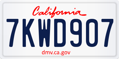 CA license plate 7KWD907