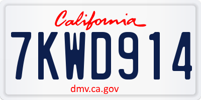 CA license plate 7KWD914