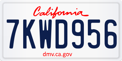 CA license plate 7KWD956