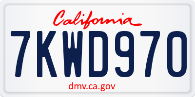 CA license plate 7KWD970