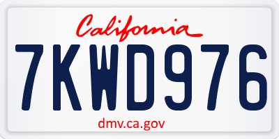 CA license plate 7KWD976