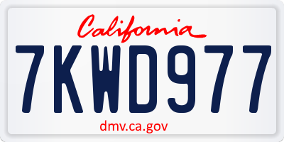 CA license plate 7KWD977