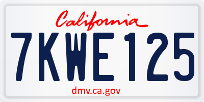 CA license plate 7KWE125