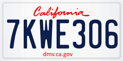 CA license plate 7KWE306