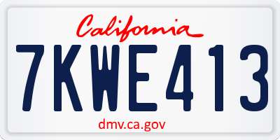 CA license plate 7KWE413