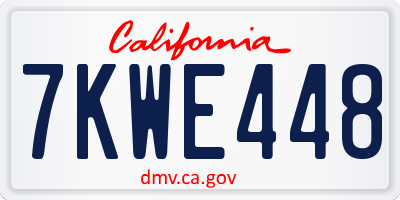 CA license plate 7KWE448