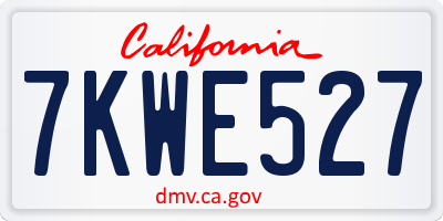 CA license plate 7KWE527