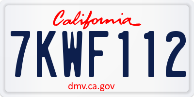 CA license plate 7KWF112
