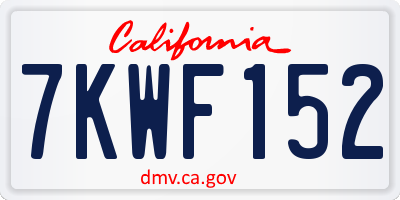 CA license plate 7KWF152